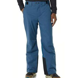 Amazon Essentials Men’s Waterproof Insulated Ski Pant L Blue Block Snap And Zip